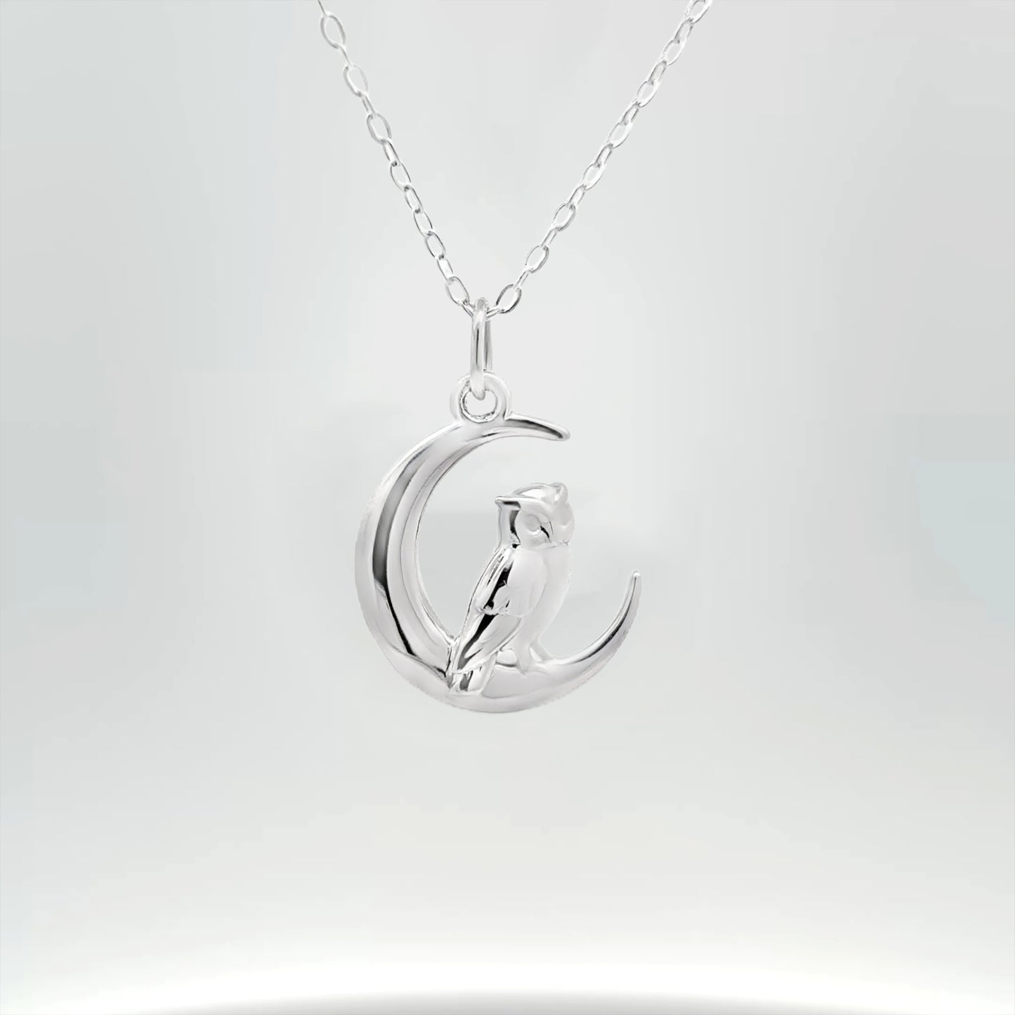 Owl and Crescent Pendant