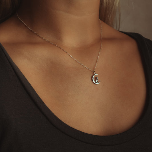 Owl and Crescent Pendant