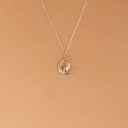 Owl and Crescent Pendant